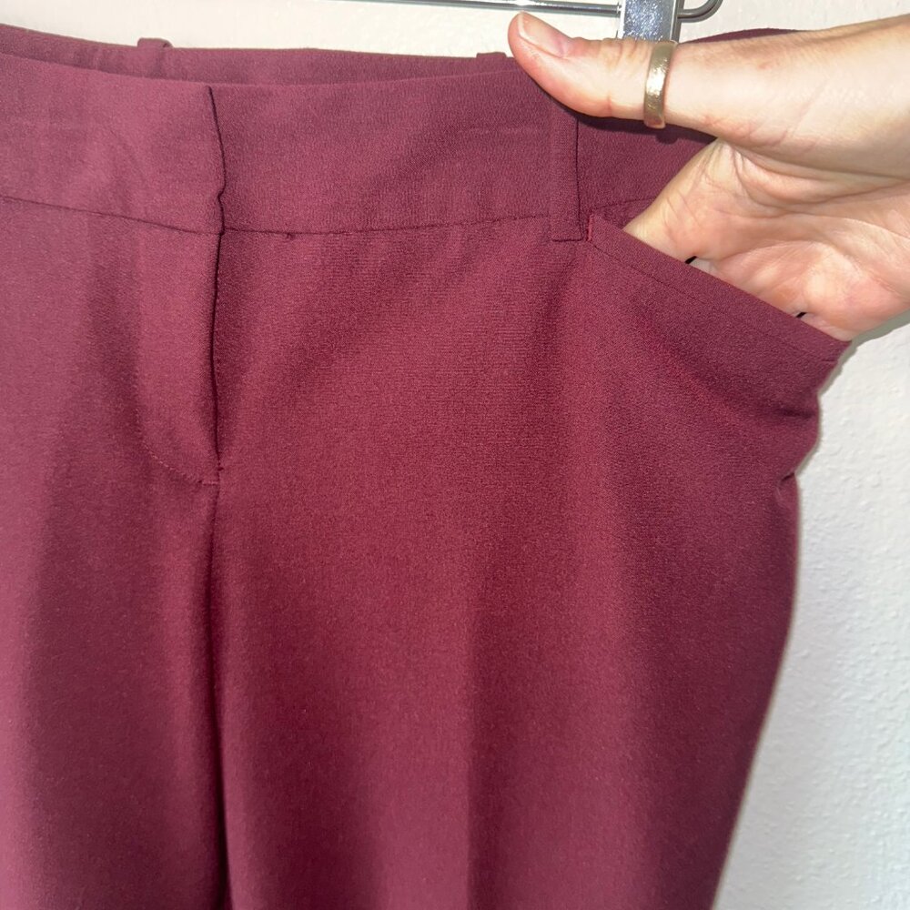 Worthington Perfect Trouser Burgundy Pants Size 6P - Picture 4 of 10